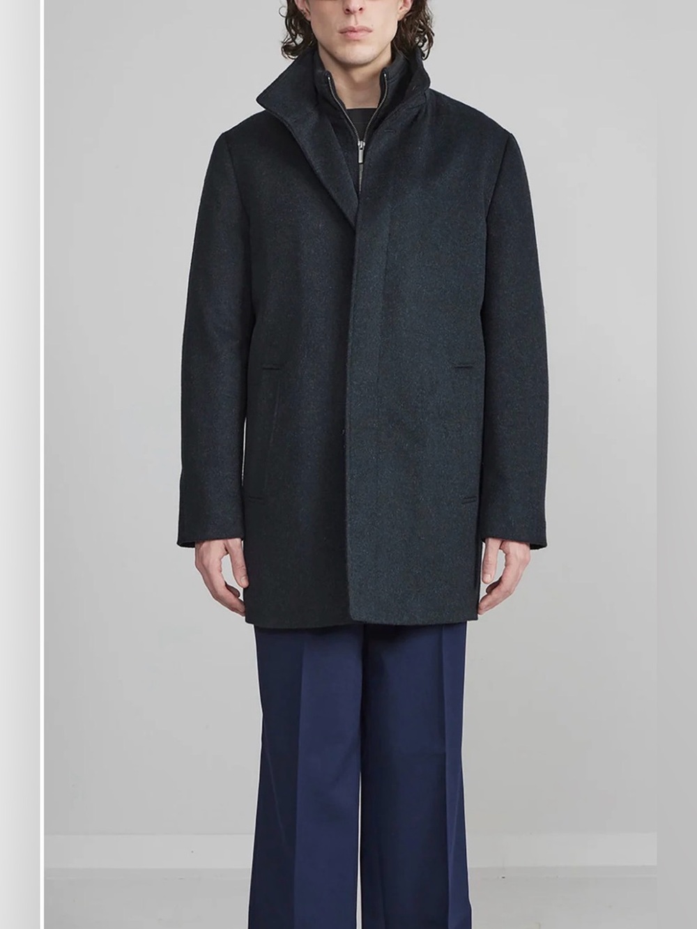 Cardinal of Canada Men's Dark Gray Wool Car Coat